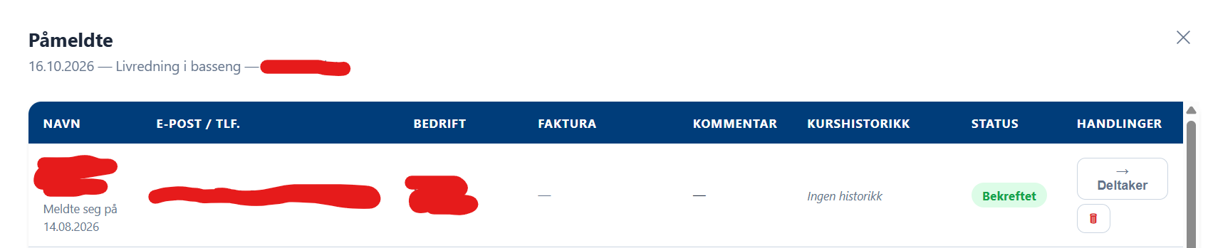 Påmeldte